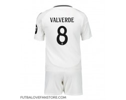 Real Madrid Federico Valverde #8 Domáci Detský futbalový dres 2024-25 Krátky Rukáv (+ trenírky)